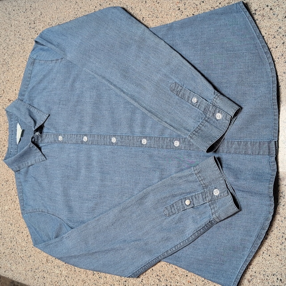 Garnet Hill /Charcoal Button-Down Shirt